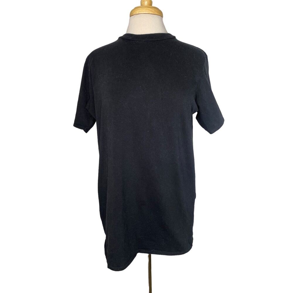 NASTY GAL Black Crew Neck Short Sleeve Oversized Heavyweight Tee 10 US / 14 UK